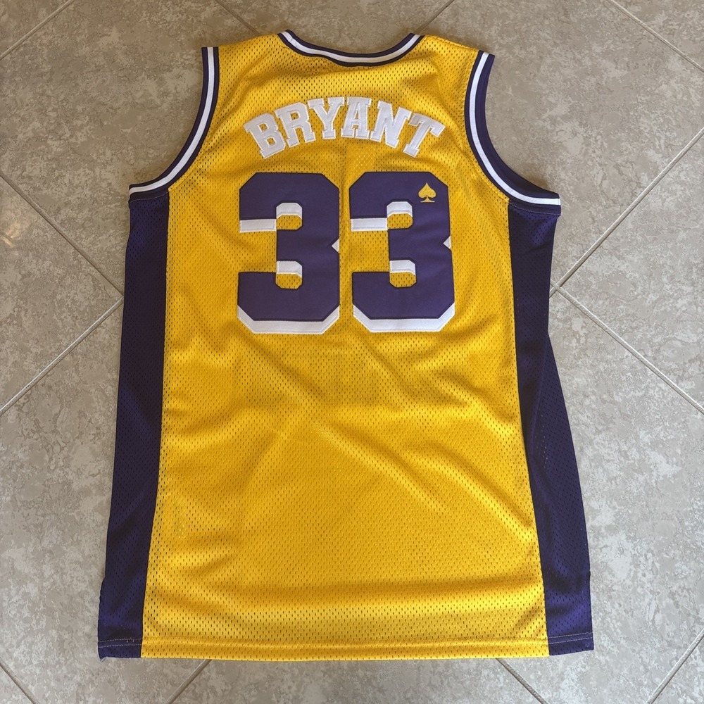 Kobe Bryant Lower Merion Headgear Classics Yellow & Purple Jersey Size XL